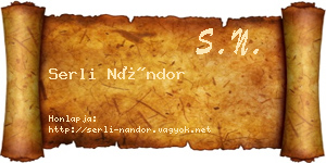 Serli Nándor névjegykártya