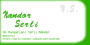 nandor serli business card